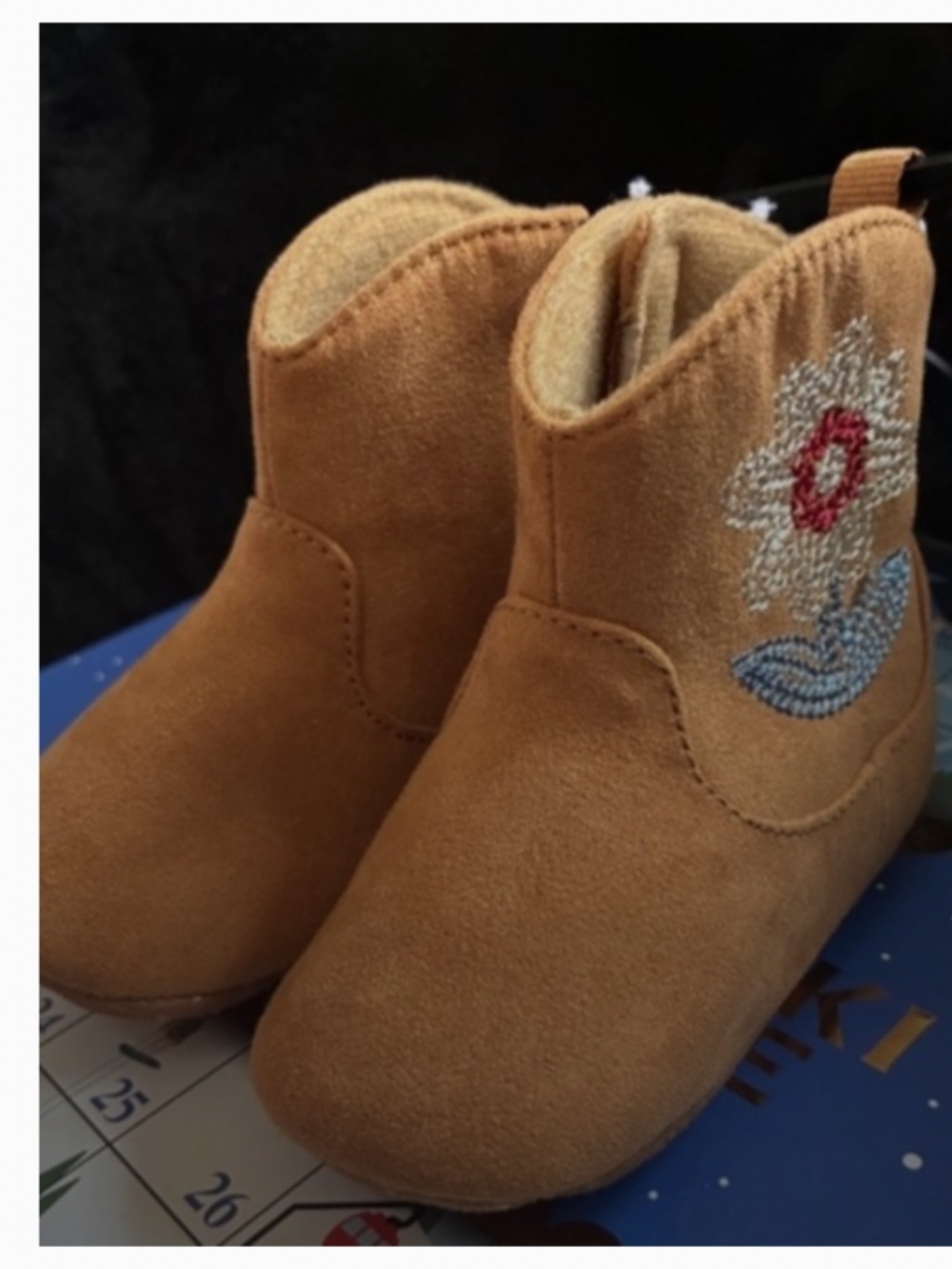 New 3-6 Month Baby Western Cowgirl Booties with Flower Embroidery by Old Navy